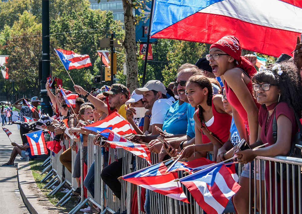 Floats, festive dances, local celebrities, youth groups and more than 1,500 musicians spice up the action on the Benjamin Franklin Parkway duringthe Puerto Rican Day Parade. The annual procession is the city’s largest and oldest outdoor event celebrating Latino and Puerto Rican heritage.