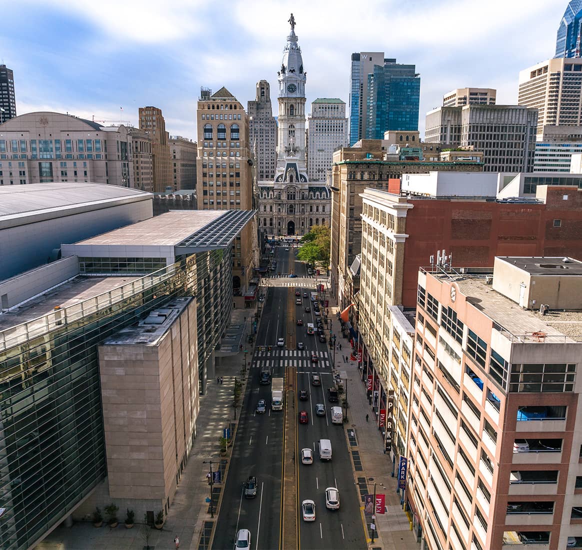 An aerial view of Philadelphia.