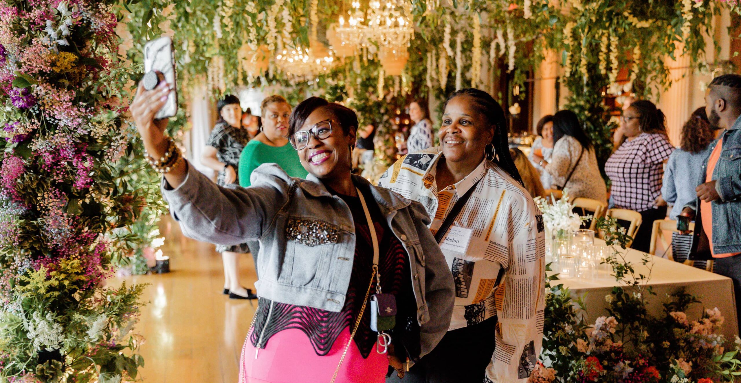 Event attendees taking a photo in Philadelphia