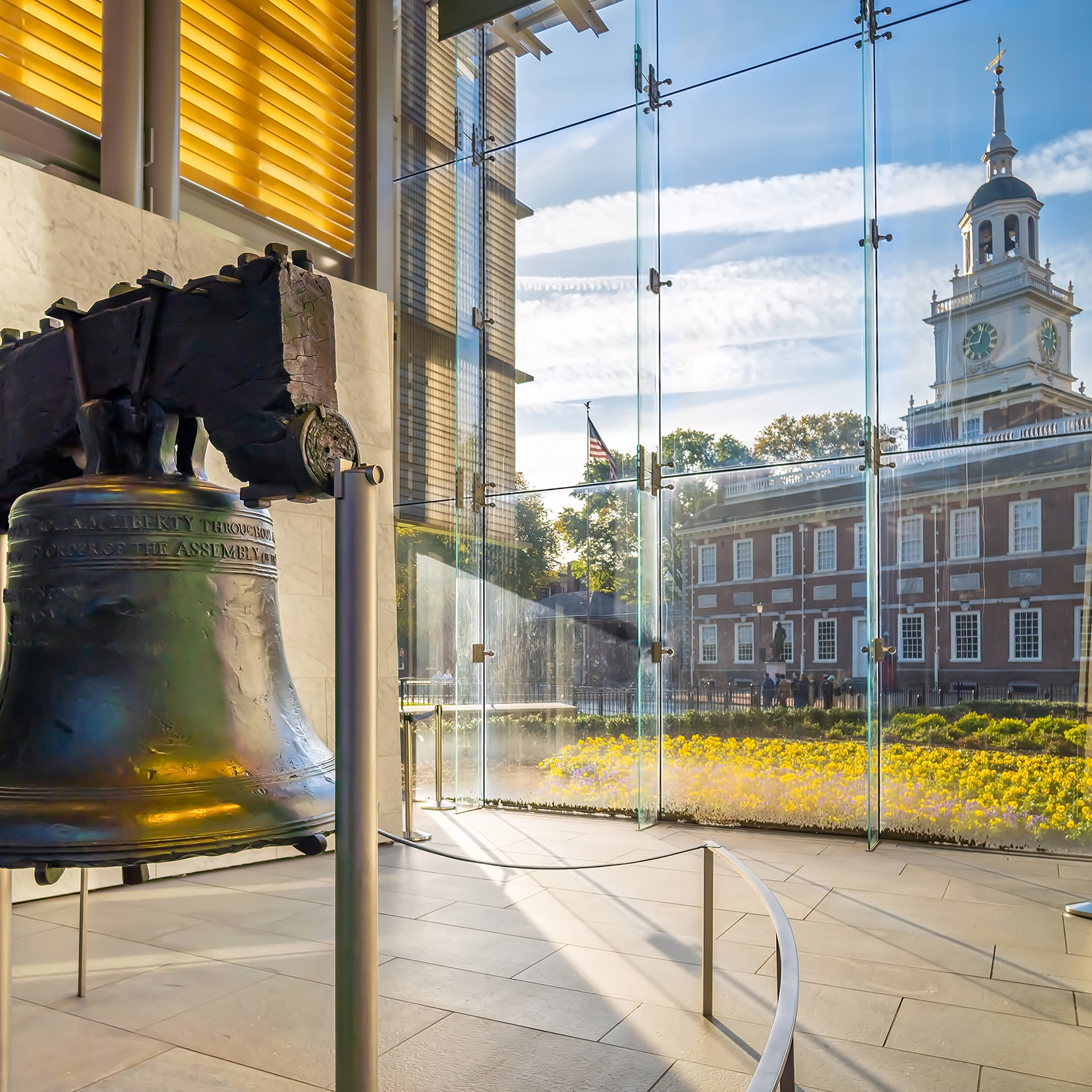 The Liberty bell across from Independence Halll.