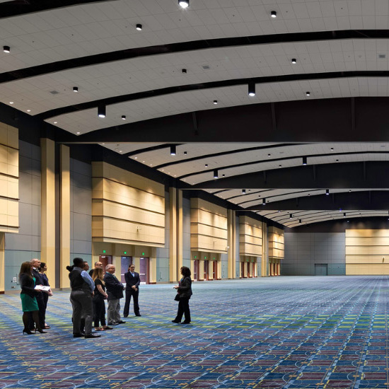 A large ballroom in a convention center.