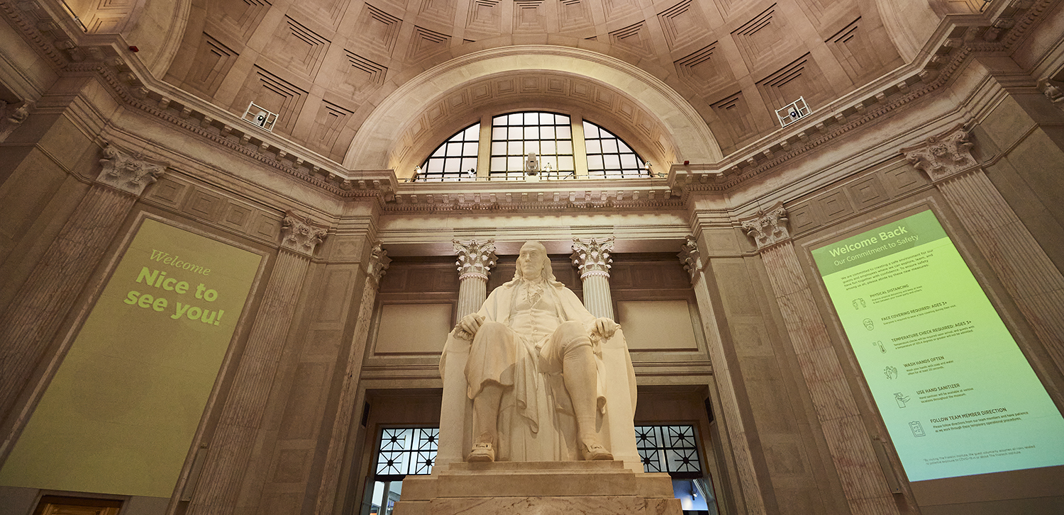 Ben Franklin statue in the Franklin Institute.