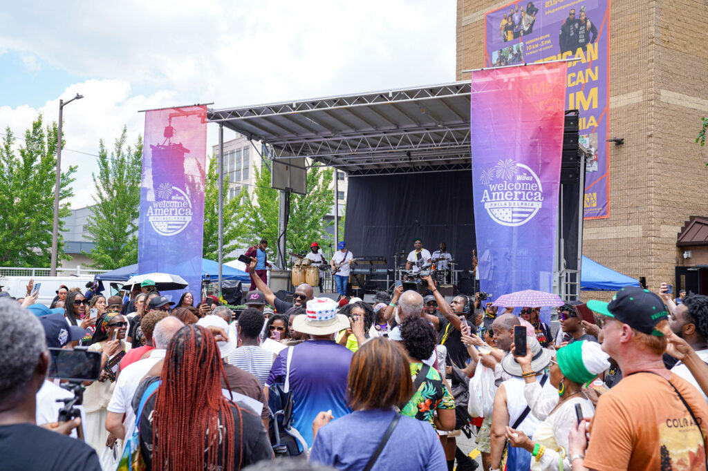 Wawa Welcome America Party outside of the Philadelphia African American Museum.