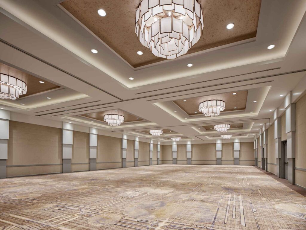 Photo of a large ballroom in a hotel