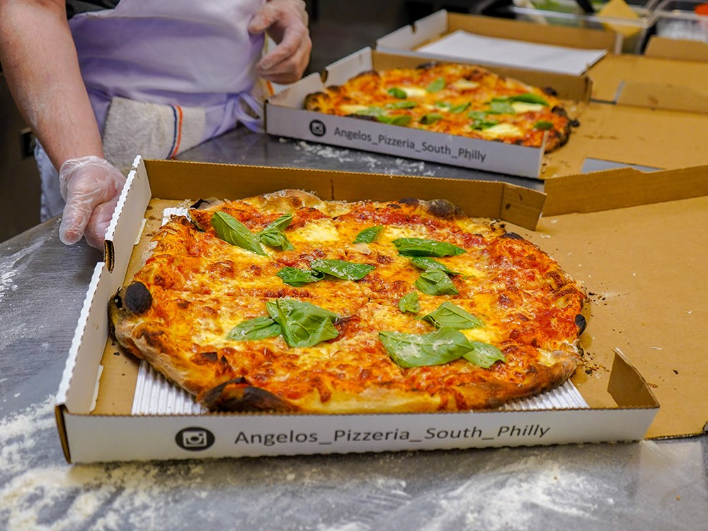 A pizza in a pizza box