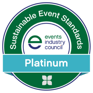Platinum Sustainable Events Standard badge.