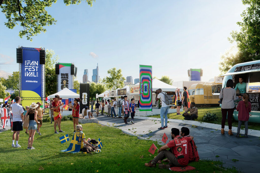 Rendering of Philadelphia’s FIFA Fan Festival™ ©Philadelphia Soccer 2026