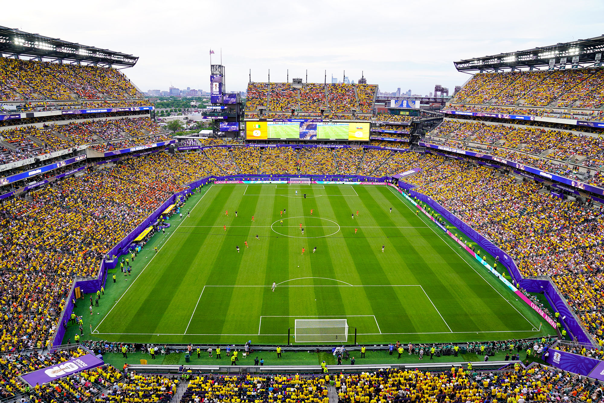 The stands at Philadelphia Stadium are full for the FIFA World Cup